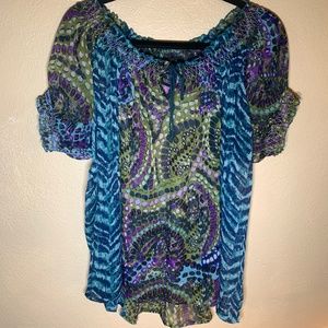 Vintage sheer whimsigoth peasant blouse